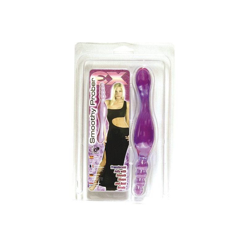 Smoothy Prober violet lisse et perles 20cm