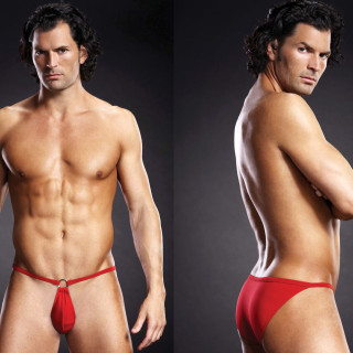 String homme BL POUCH BIKINI rouge L-XL