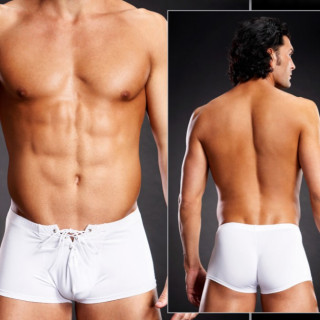 Boxer LACE-UP blanc S-M