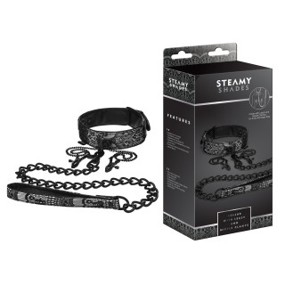 Collier avec laisse et pinces tétons STEAMY SHADES