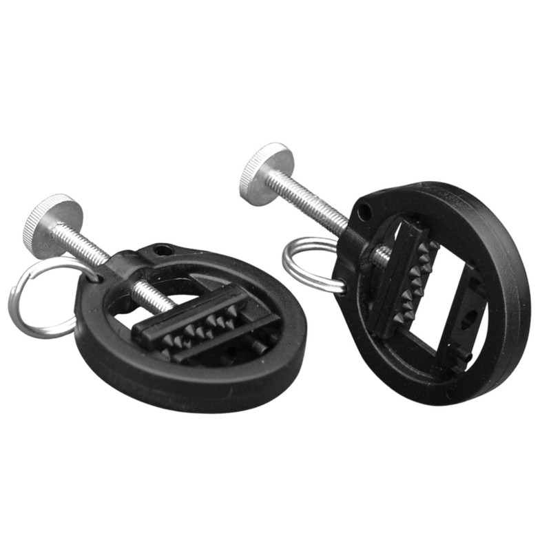 2 cages à tétons avec vis de réglage