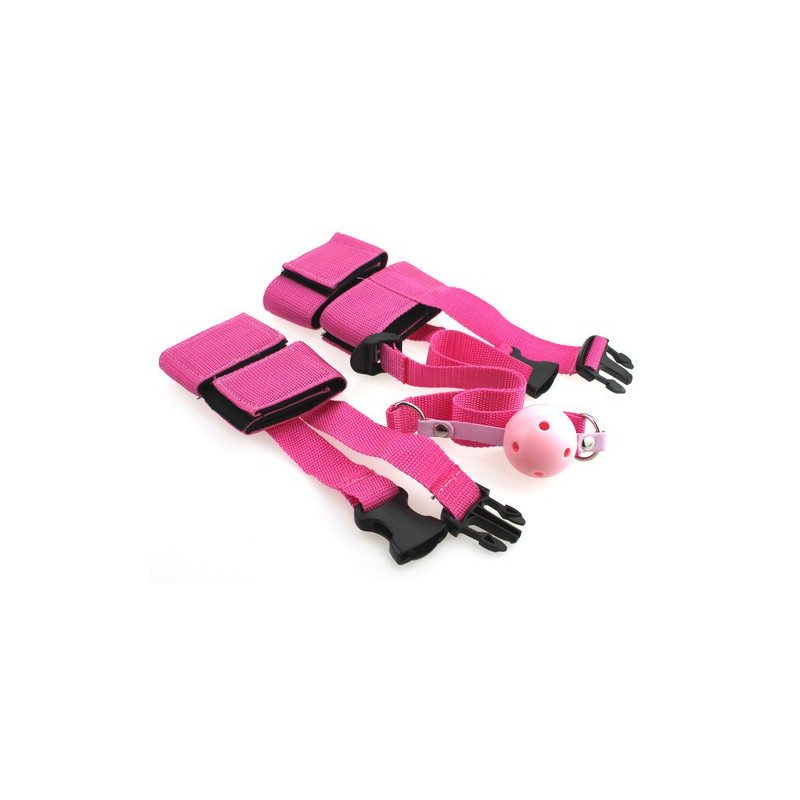 Kit de bondage 3 pièces rose