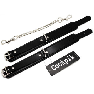 2 menottes bracelets biceps cuir