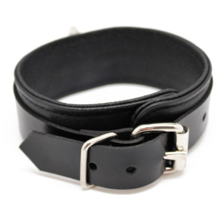 2 menottes bracelets biceps cuir