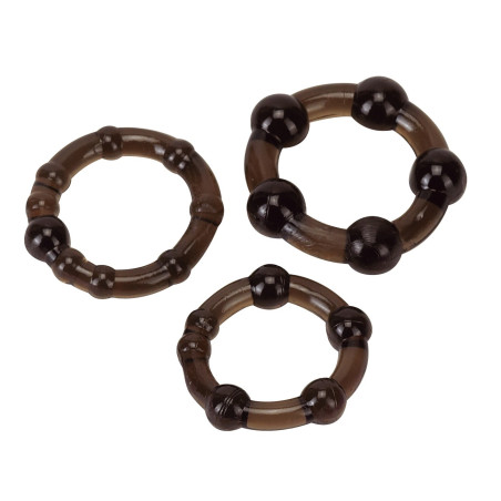 Set 3 cockring Ultra-Soft PRO chocolat