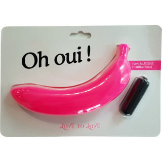 Vibro Banane rose fluo "Oh oui" 18cm