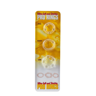 Set 3 cockring Ultra-Soft PRO transparent