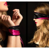 Bandeau ou Lien satin noir et fuchsia