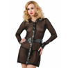 Robe chemisier voile noir S-M