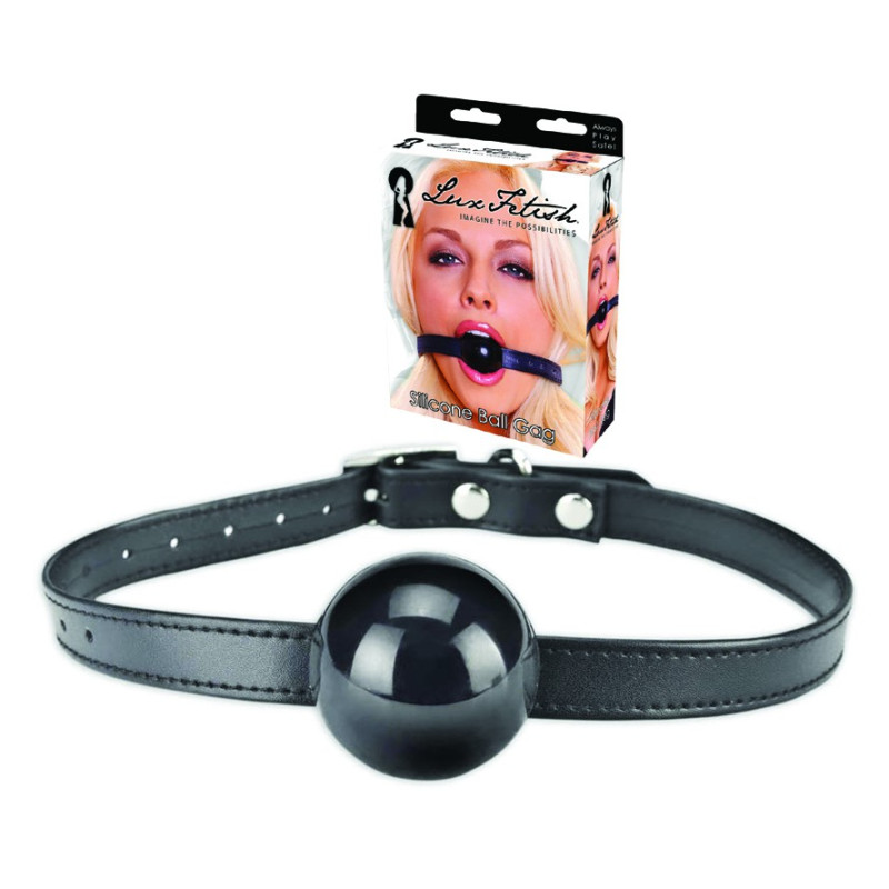 Collier baillon boule noir silicone