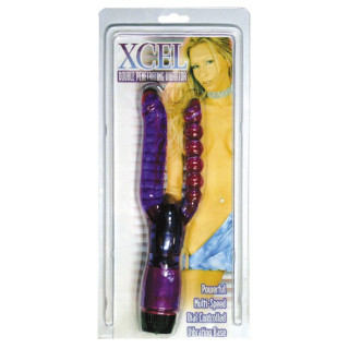 Vibro XCEL double pénétration 25cm mauve