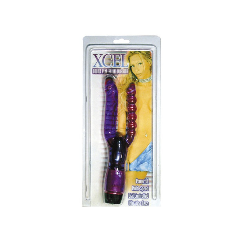 Vibro XCEL double pénétration 25cm mauve