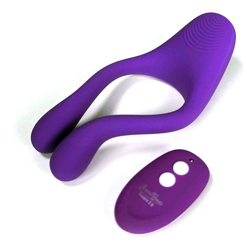 Masturbateur couple télécommande violet rechargeable