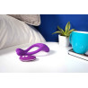 Masturbateur couple télécommande violet rechargeable