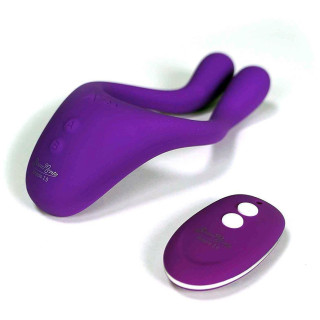 Masturbateur couple télécommande violet rechargeable