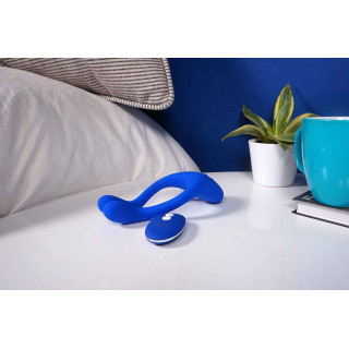 Masturbateur couple télécommande bleu rechargeable