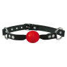 Collier baillon boule TPE noir et cuir
