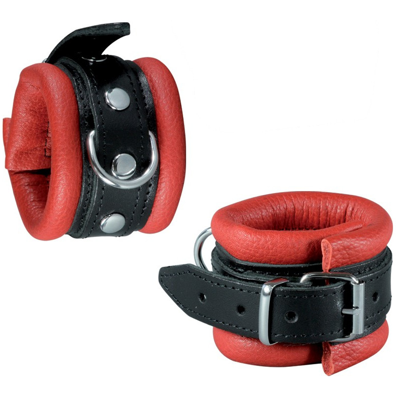 Backroom Menottes cuir noir et rouge XXdreamSToys