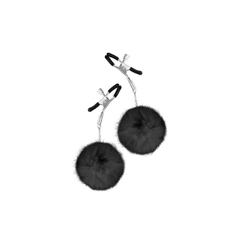Pinces à seins pompon noir