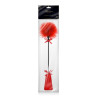 Mini-cravache et plume pompon rouge