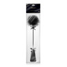 Mini-cravache et plume pompon noir emballage