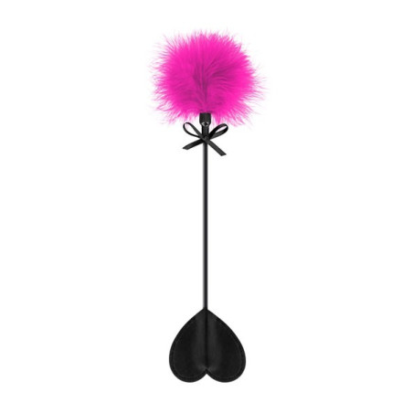 Cravache cœur et plume fuchsia