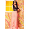 Robe de soirée rose saumon et noire L