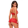 Ensemble à bralette rouge M