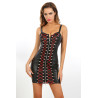 Robe bustier wetlook laçage rouge L