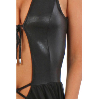 Body robe wetlook noir L-XL zoom sur les matières