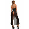 Robe longue wetlook voile corset S-M de derrière