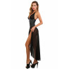 Robe longue wetlook voile corset L-XL