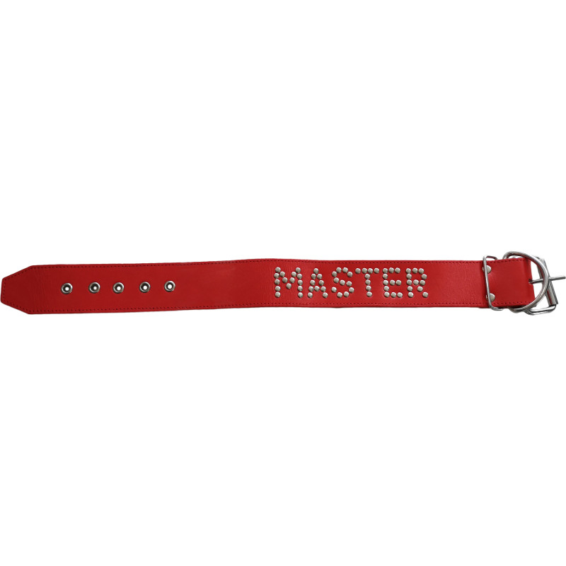 Collier cuir rouge MASTER