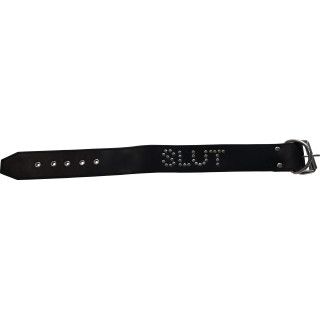 Collier cuir noir SLUT