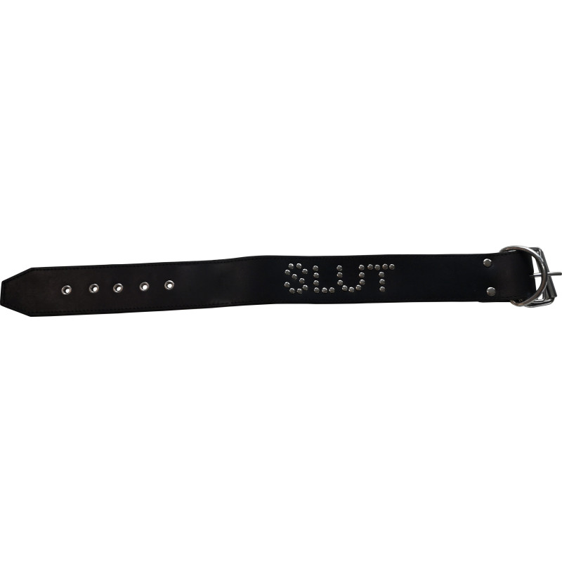Collier cuir noir SLUT