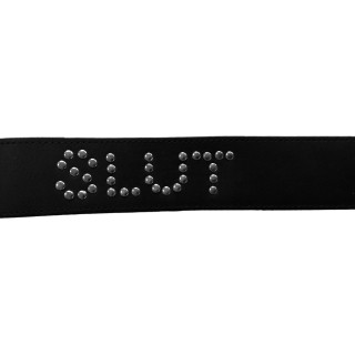 Collier cuir noir SLUT