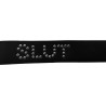 Collier cuir noir SLUT