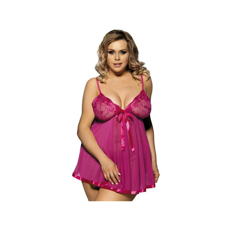 Charmante nuisette évasée Fuchsia 4XL
