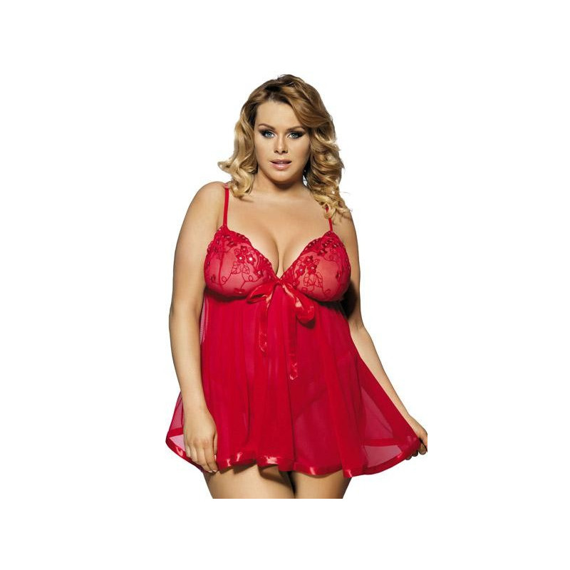 Charmante nuisette évasée rouge 4XL
