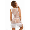 Robe avec broderies et franges blanche S-L