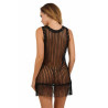 Robe avec broderies et franges noire S-L
