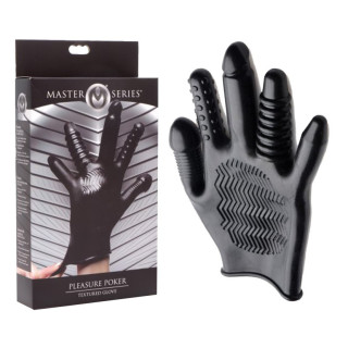 Gant doigtier Pleasure Poker noir avec son emballage