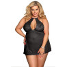 Charmeuse nuisette noire R80661 5XL-6XL