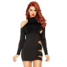 Robe courte noire épaules découvertes LO86110 XL