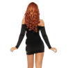 Robe courte noire épaules découvertes LO86110 XL de derrière