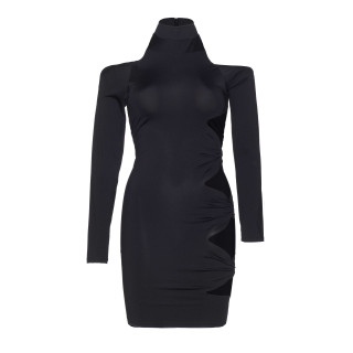 Robe courte noire épaules découvertes LO86110 XL non portée