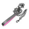 Collier et laisse rose et noir avec mousqueton