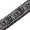 Collier et laisse rose et noir anneaux d'attaches