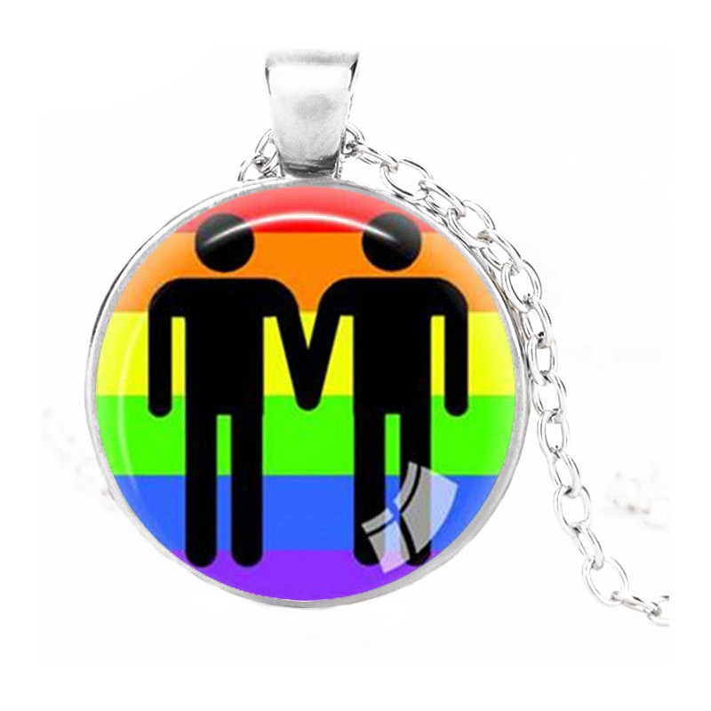 Médaillon couple hommes Rainbow