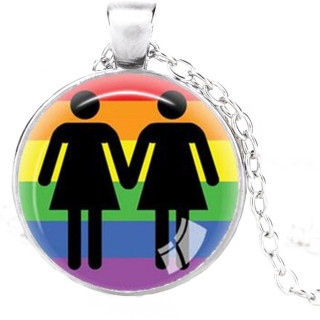 Médaillon couple femmes Rainbow